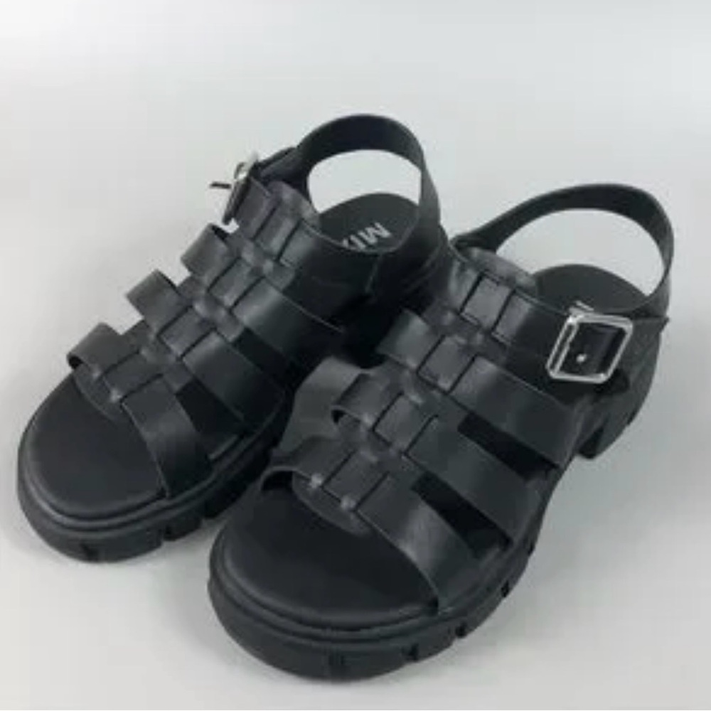 Mia Black Strap Heel Sandal